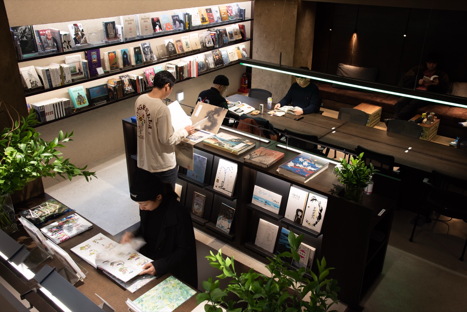Visitors browsing the shelves