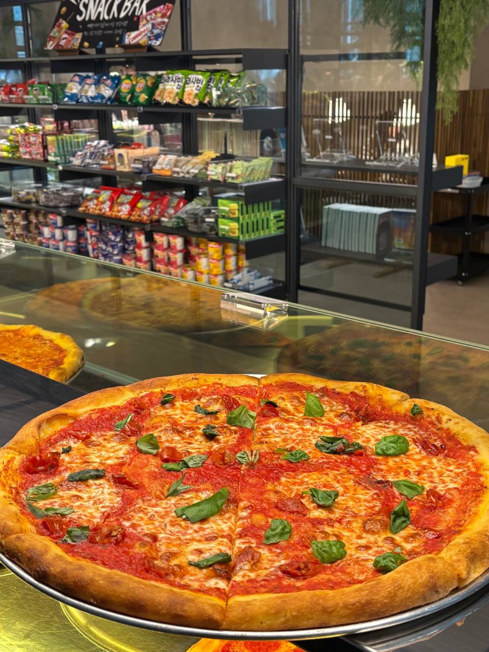 Freshly baked pizza
